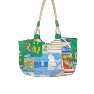 Paul Brent Beach Themed Canvas Tote Bag  Beach Trips Travel Shoulder Bag